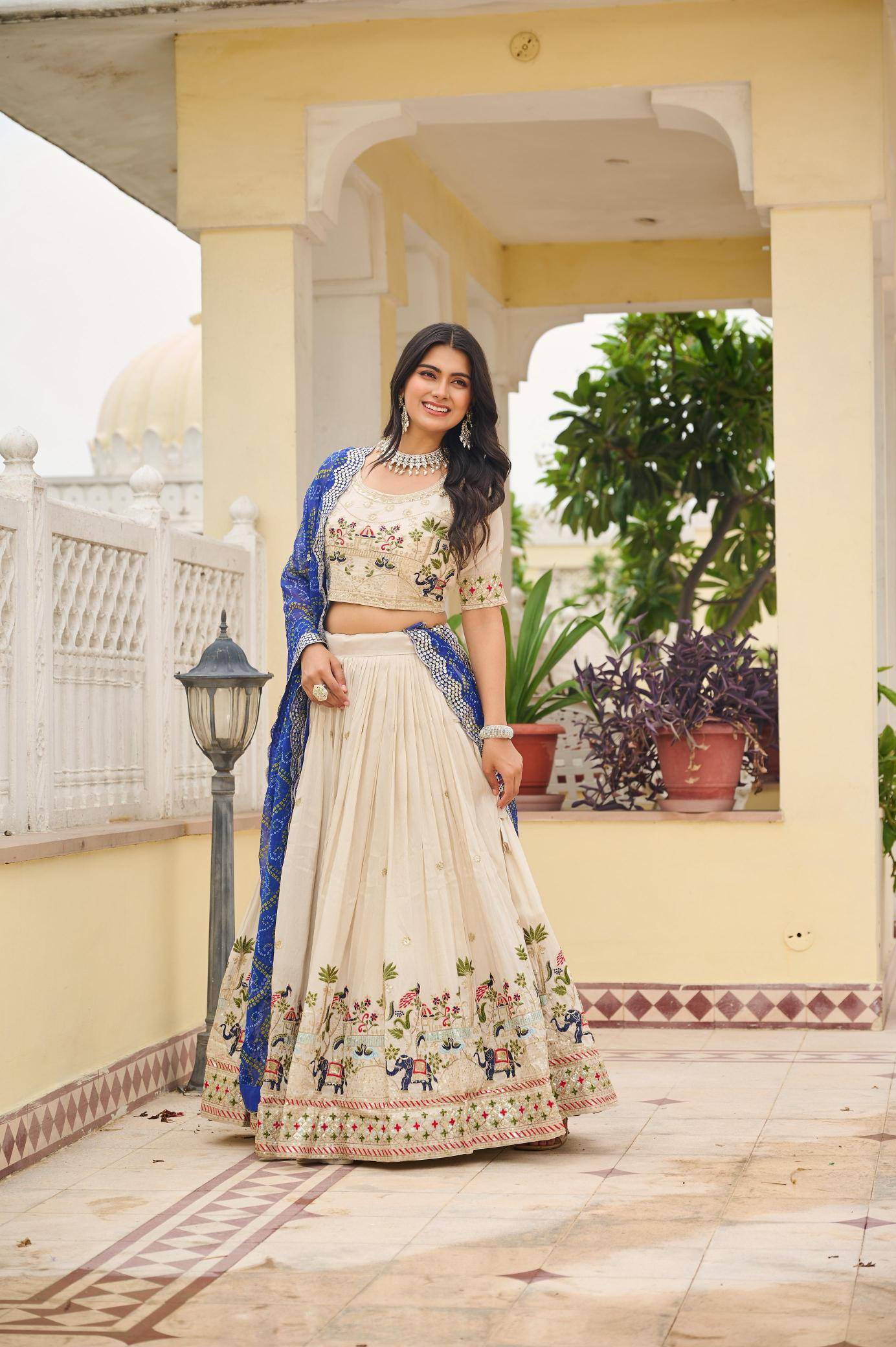 Ram-143 Tissue silk Blue Discounted lehenga choli outlets in Pune